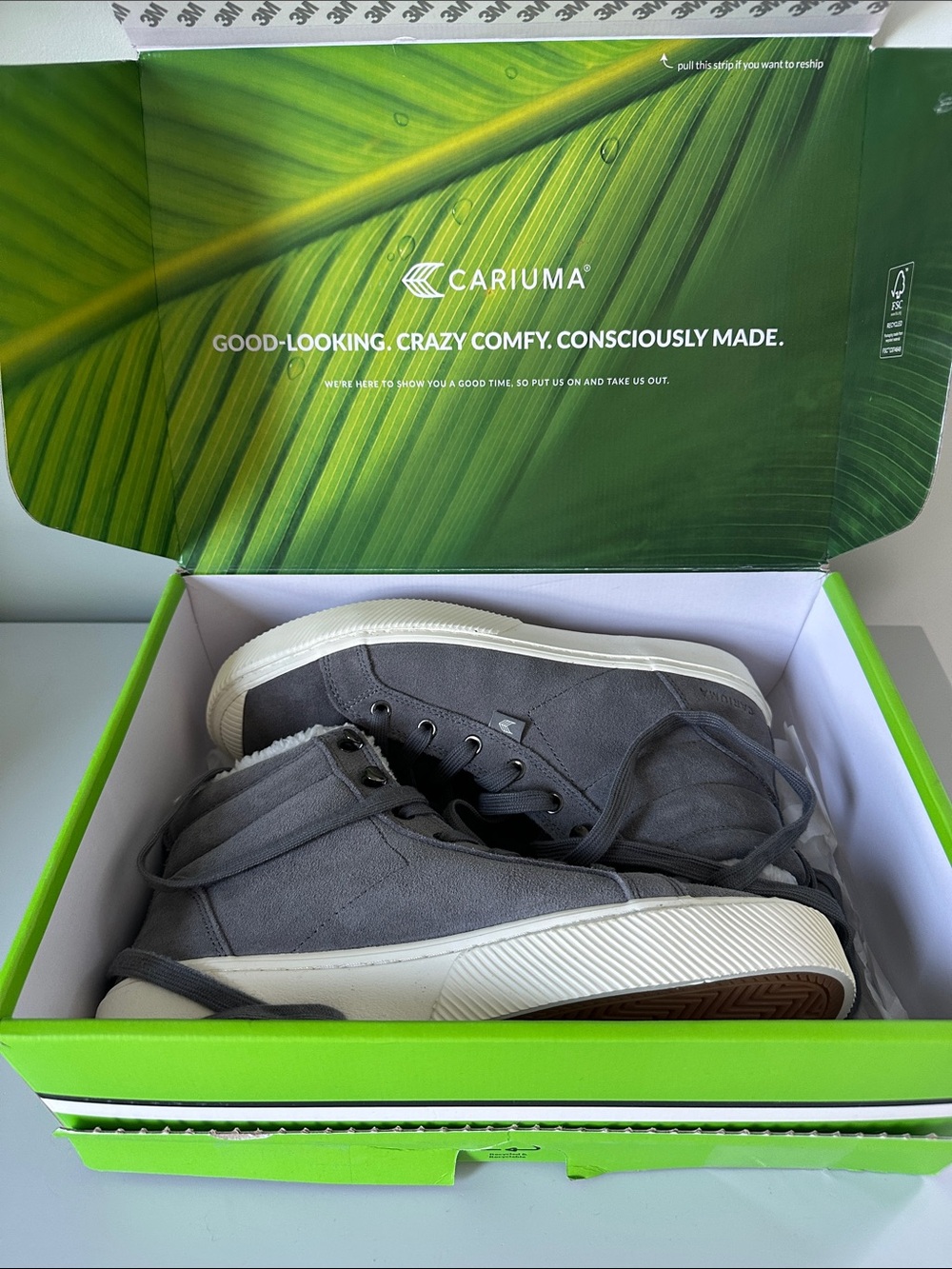 Cariuma Women’s Gray Suede High-Top Sneakers